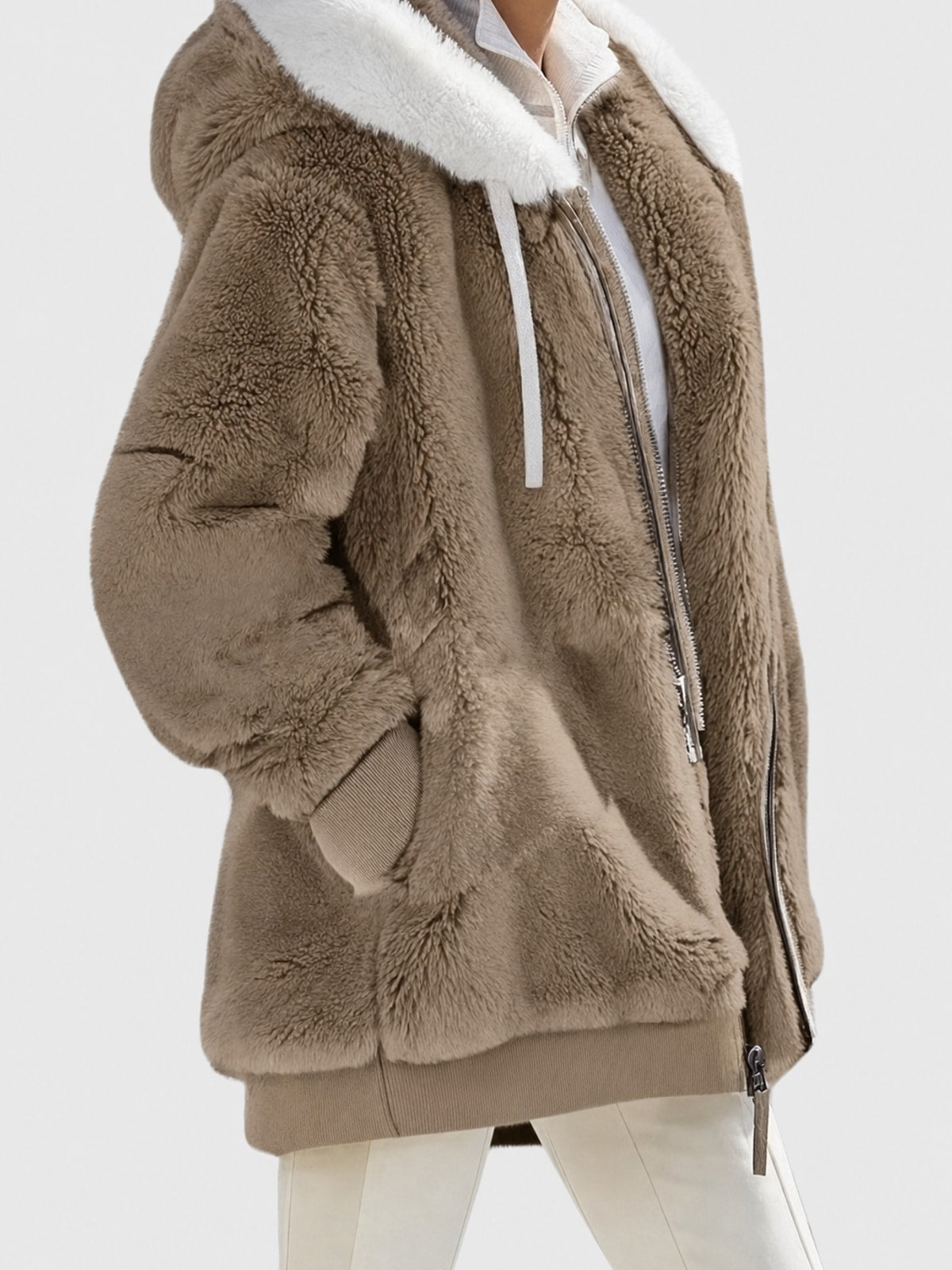 Women's Puffer Jacket with Faux-Fur Hood Warm Winter Coat - 10