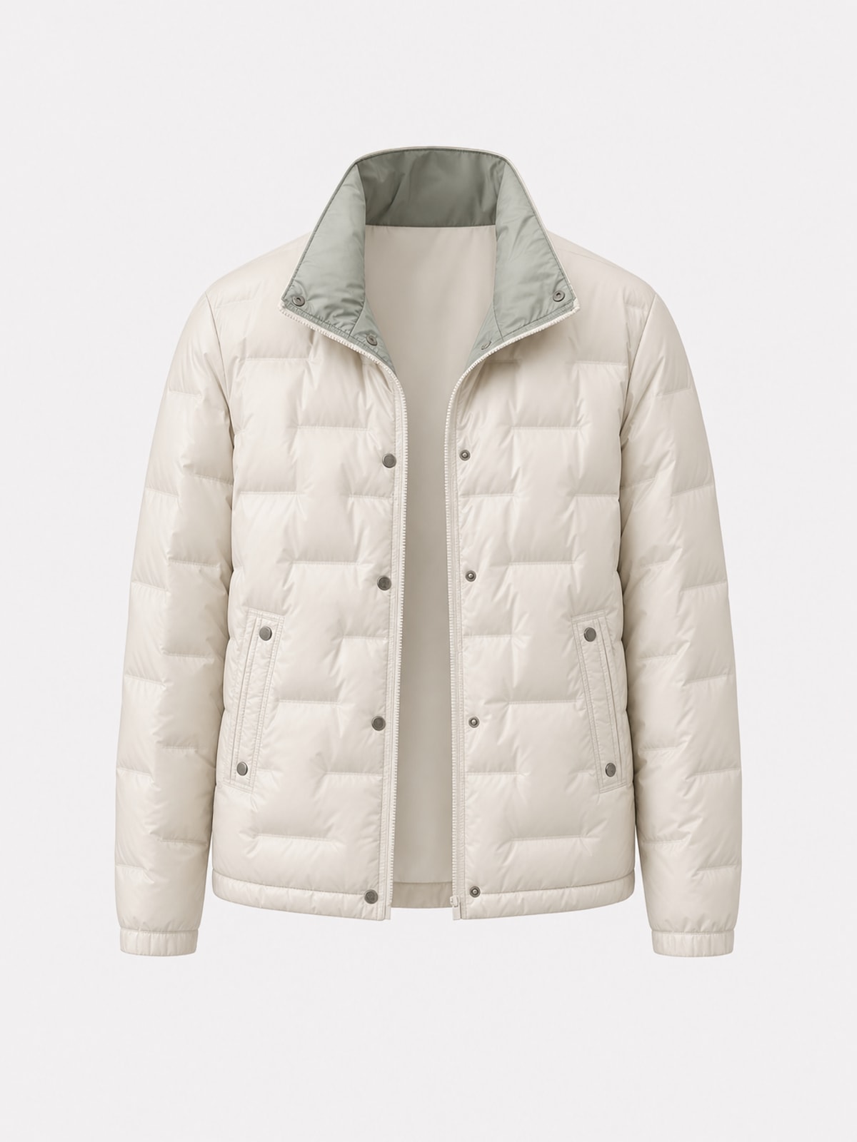 Quilted Cozy Puffer Jacket with High Funnel Neck - 1