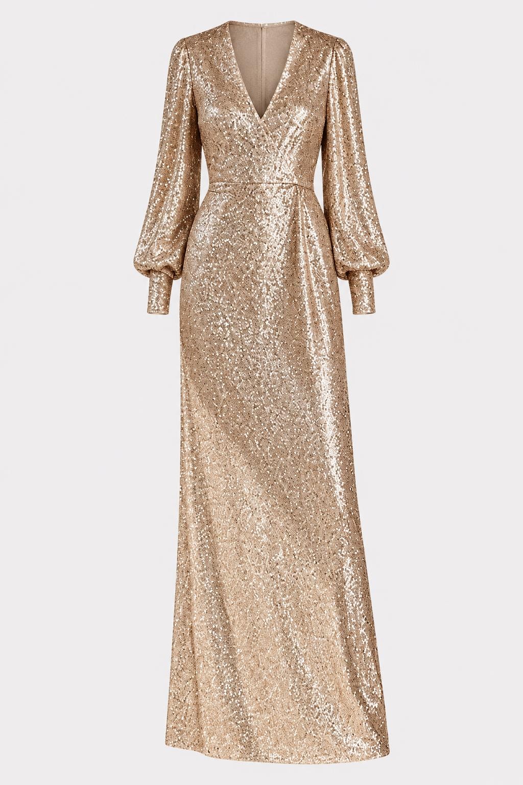 Sequin Maxi Dress With V-Neck - 1
