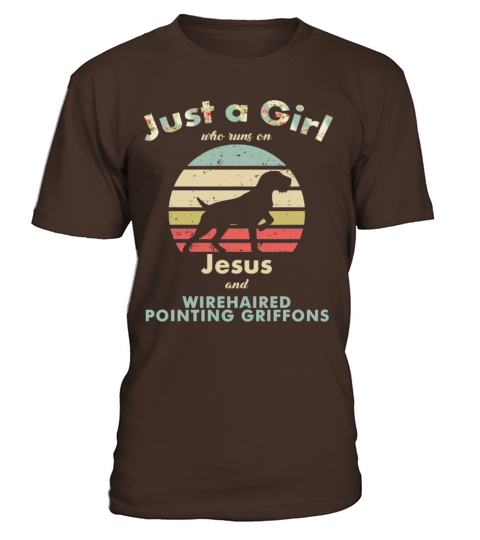 Dog Just A Girl Who Runs On Jesus And Wirehaired P T-Shirt - Dark Chocolate