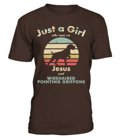 Dog Just A Girl Who Runs On Jesus And Wirehaired P T-Shirt - Dark Chocolate