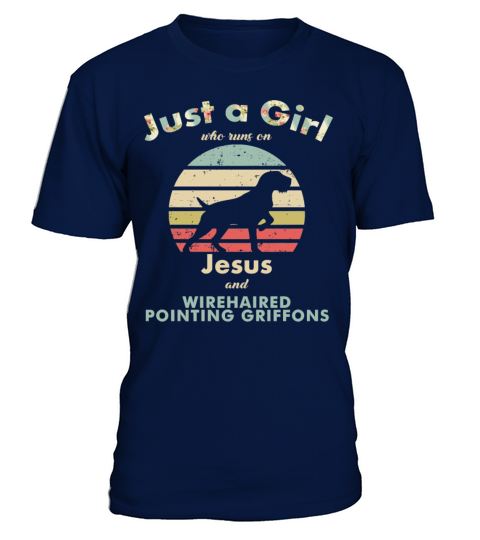 Dog Just A Girl Who Runs On Jesus And Wirehaired P T-Shirt - Navy