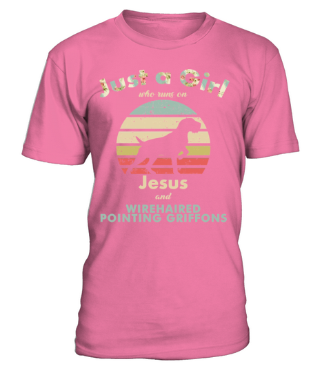 Dog Just A Girl Who Runs On Jesus And Wirehaired P T-Shirt - Pink Azalea