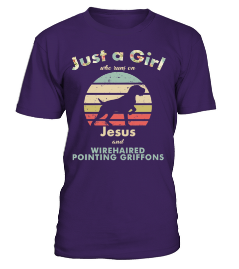 Dog Just A Girl Who Runs On Jesus And Wirehaired P T-Shirt - Purple