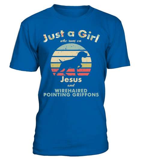 Dog Just A Girl Who Runs On Jesus And Wirehaired P T-Shirt - Royal Blue