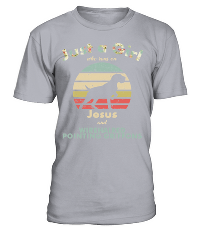 Dog Just A Girl Who Runs On Jesus And Wirehaired P T-Shirt - Sport Grey