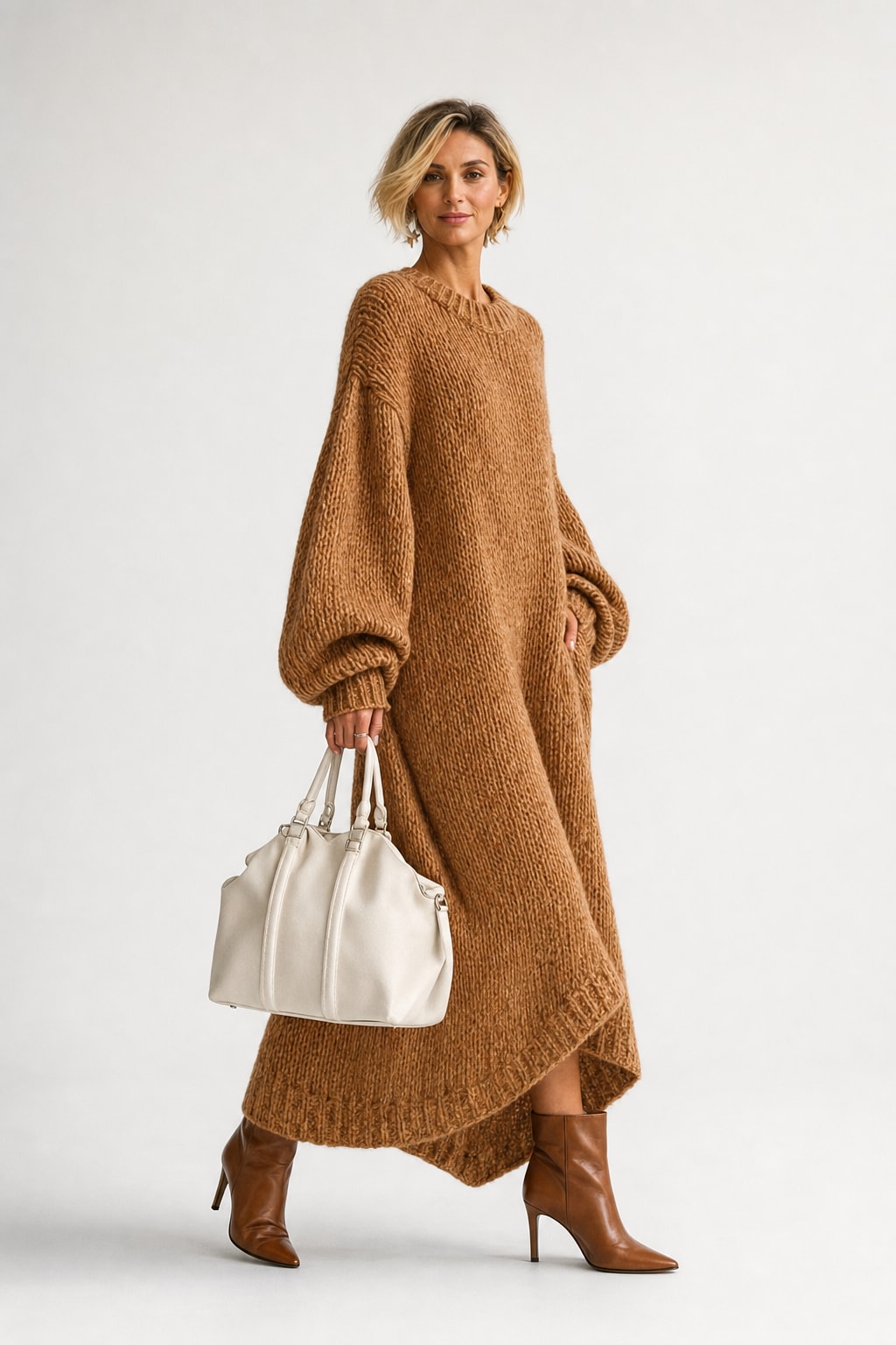 Textured Oversized Maxi Dress - 4