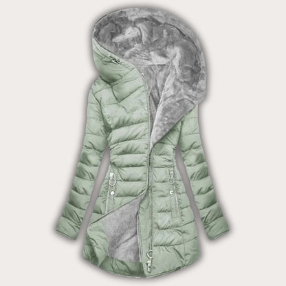 Faux Fur Lined Hooded Puffer Coat, Slim Fit - view 5