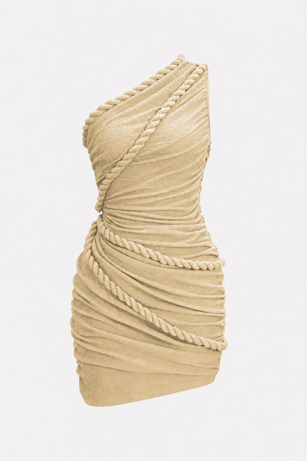 One-shoulder twist knot jersey mini dress - view 8