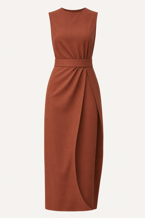 Sleeveless Round Neck Midi Dress