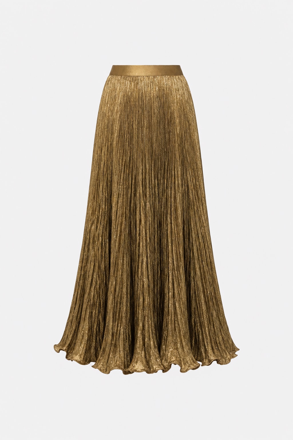Sequin Pleated Mermaid Skirt in Gold - 1