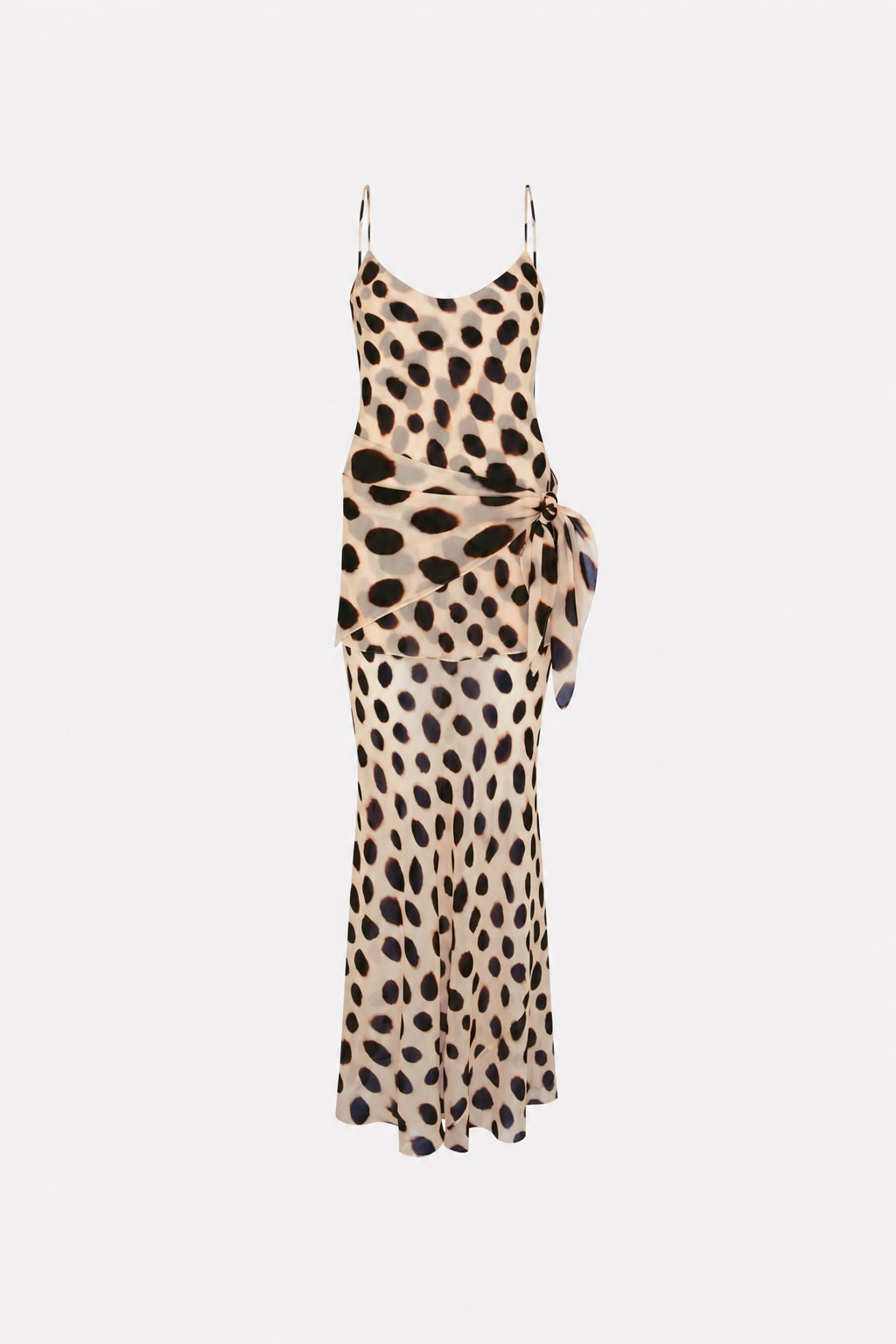 Mesh Spaghetti-Strap Maxi Dress - 1
