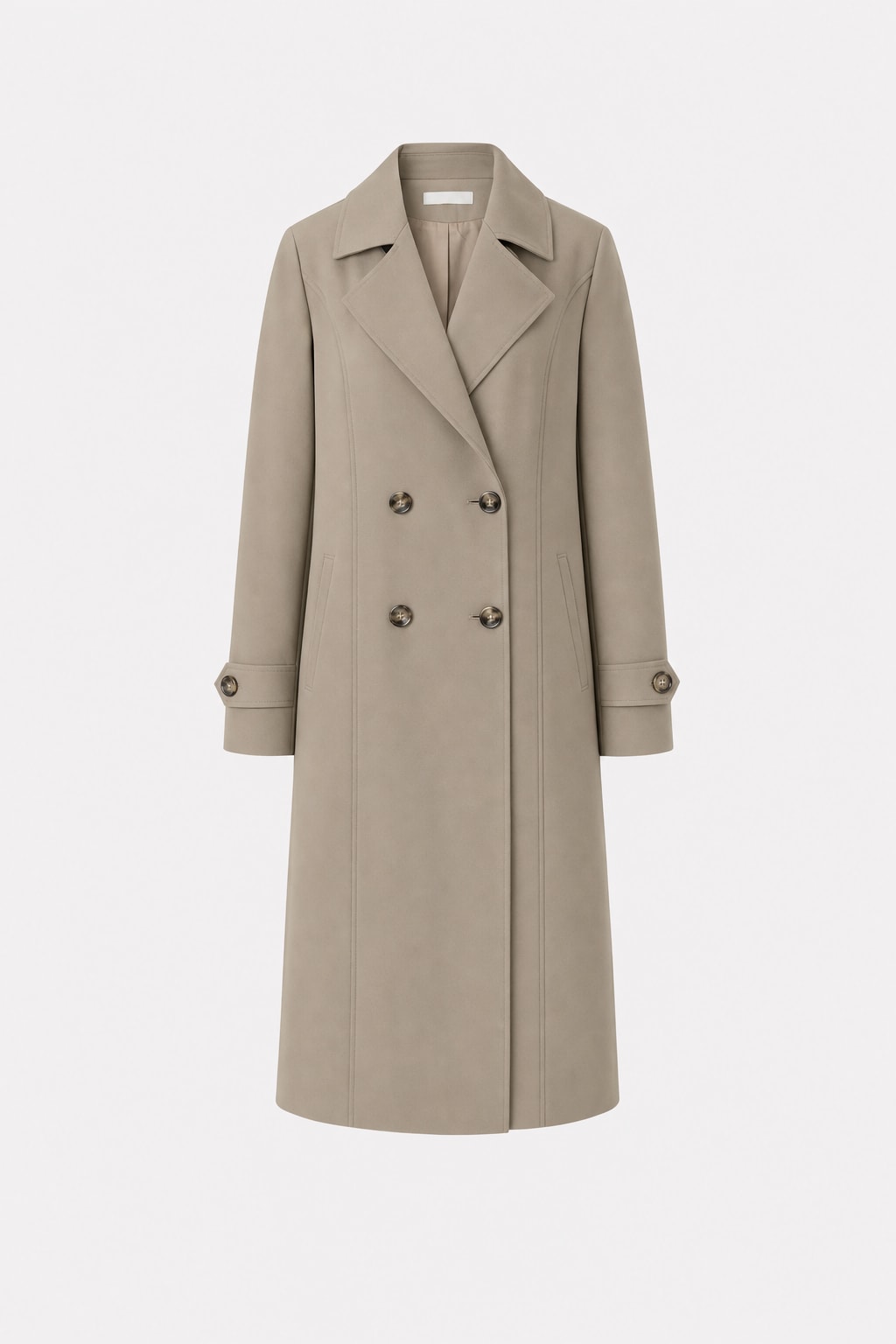 Belted Longline Trench Coat Classic Everyday Outerwear - 1