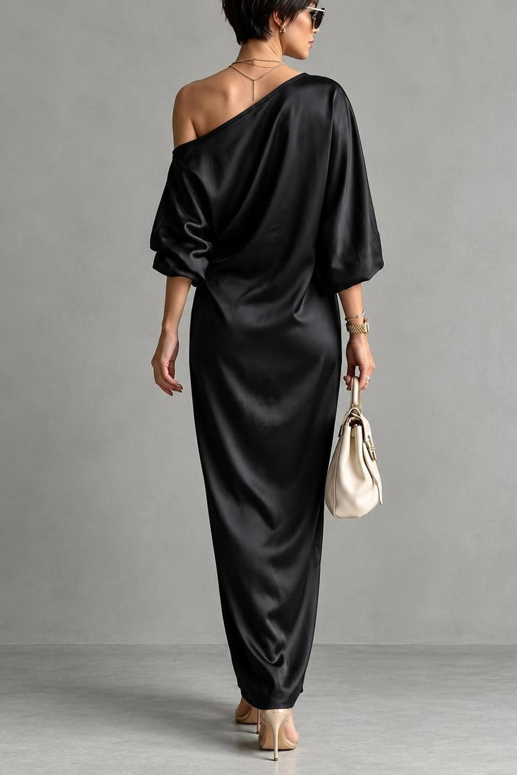 Cotton-Blend Maxi Dress With One-Shoulder Asymmetric Hem - 4