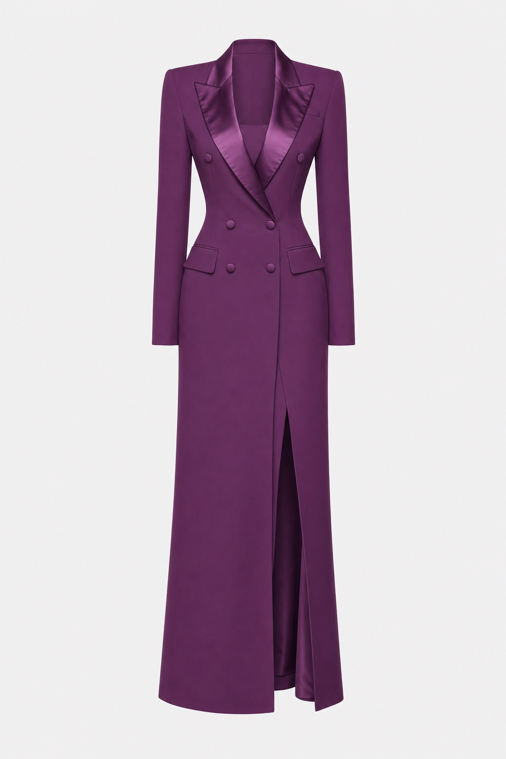 Satin double-breasted pencil blazer dress - view 13