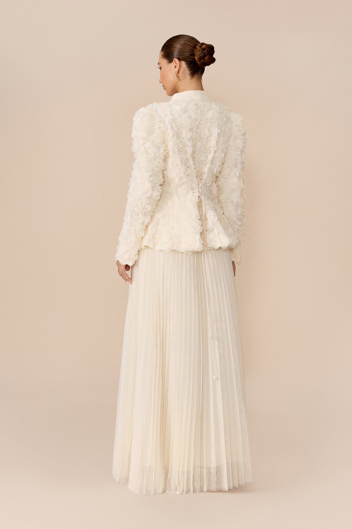 Floral Applique Top and Pleated Tulle Skirt Set - view 4