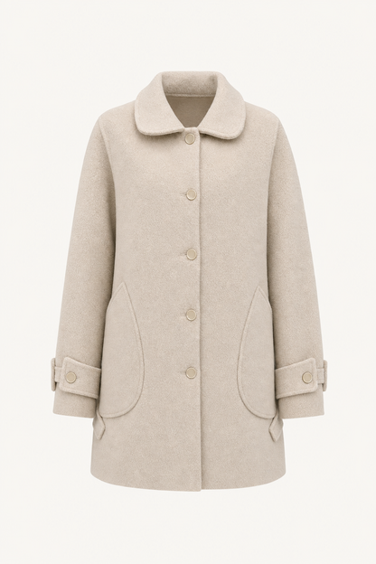 Oversized Buttoned Coat With Patch Pockets