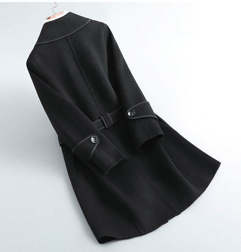 Wool blend overcoat with adjustable tie belt - view 10