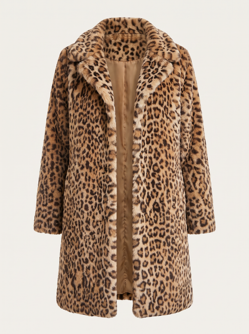 Leopard Print Insulated Winter Coat