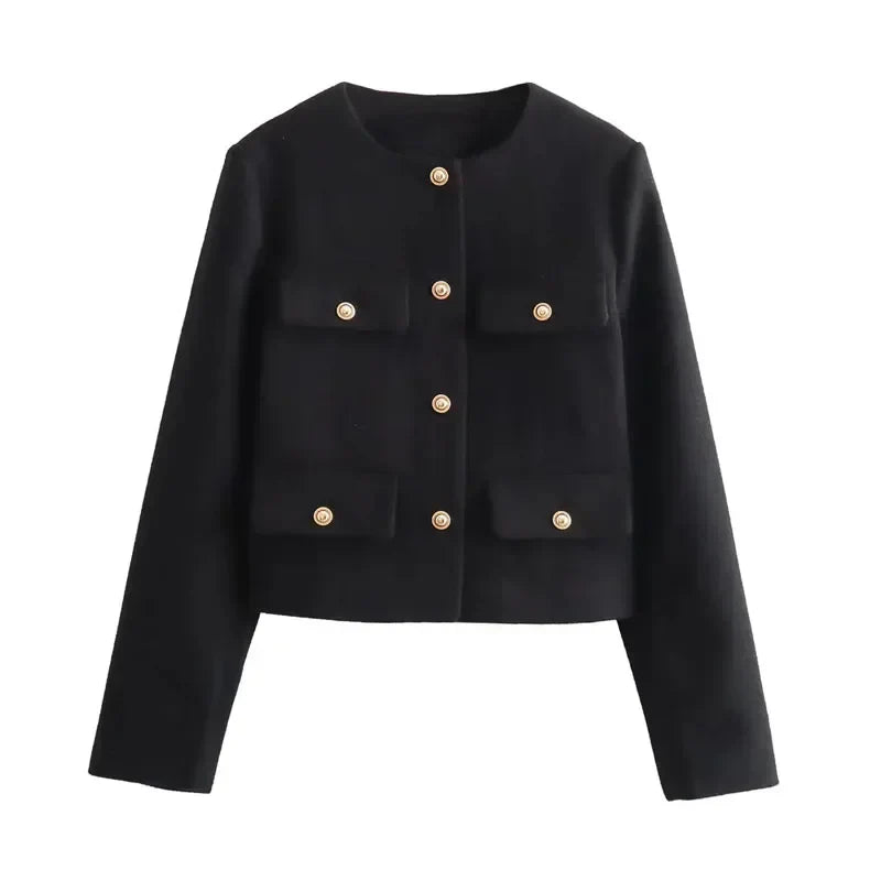 Fitted Blazer with Gold-Tone Buttons - view 7