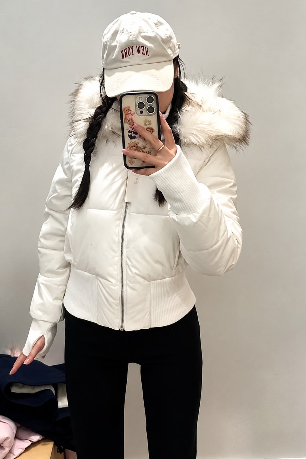 Cotton Jacket Fur Collar Hooded Winter Coat - 2