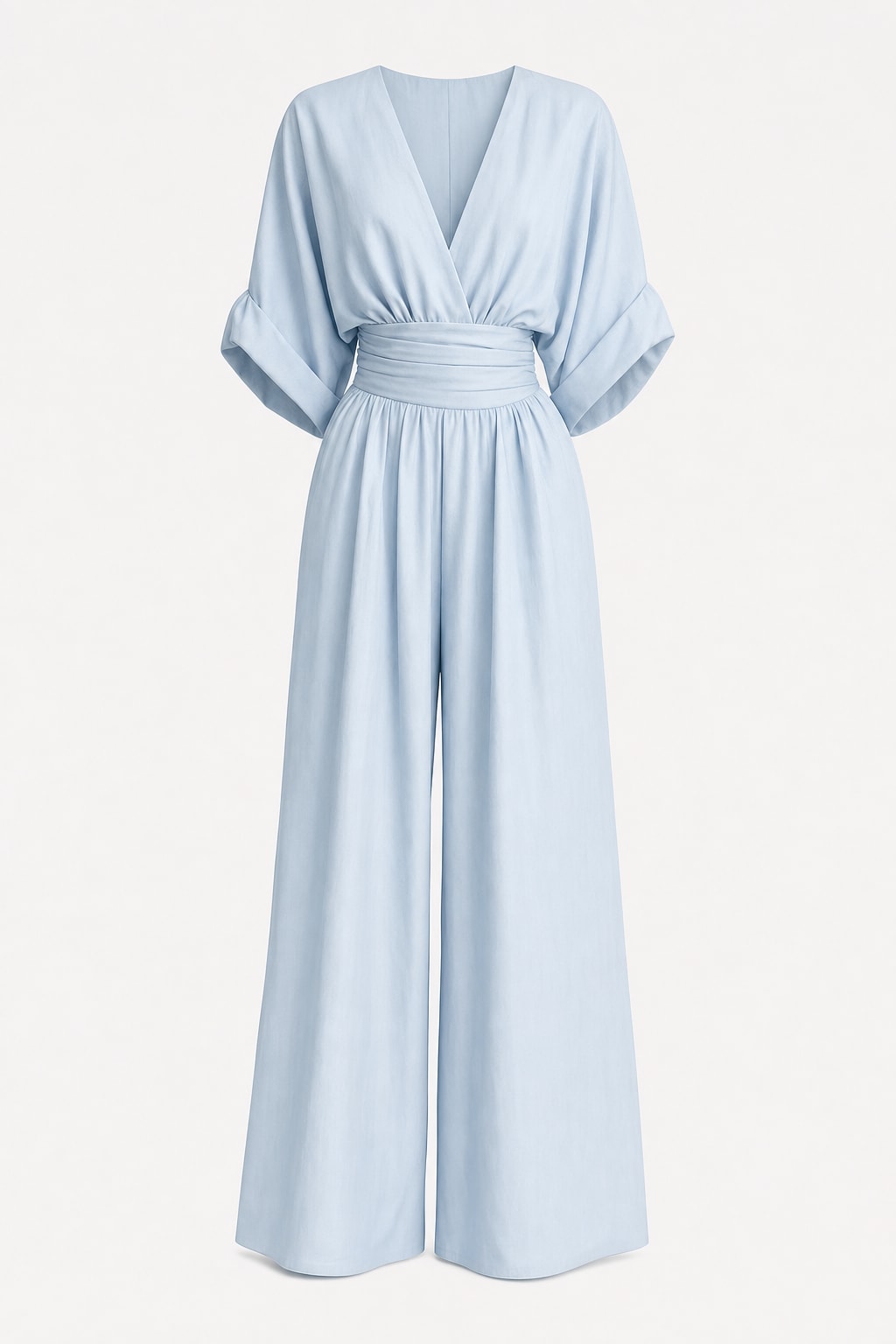 Women's Wide-Leg V-Neck Jumpsuit - 1