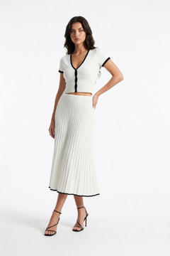 Poly-Cotton Blend White Long Sleeve Structured Dress - 2