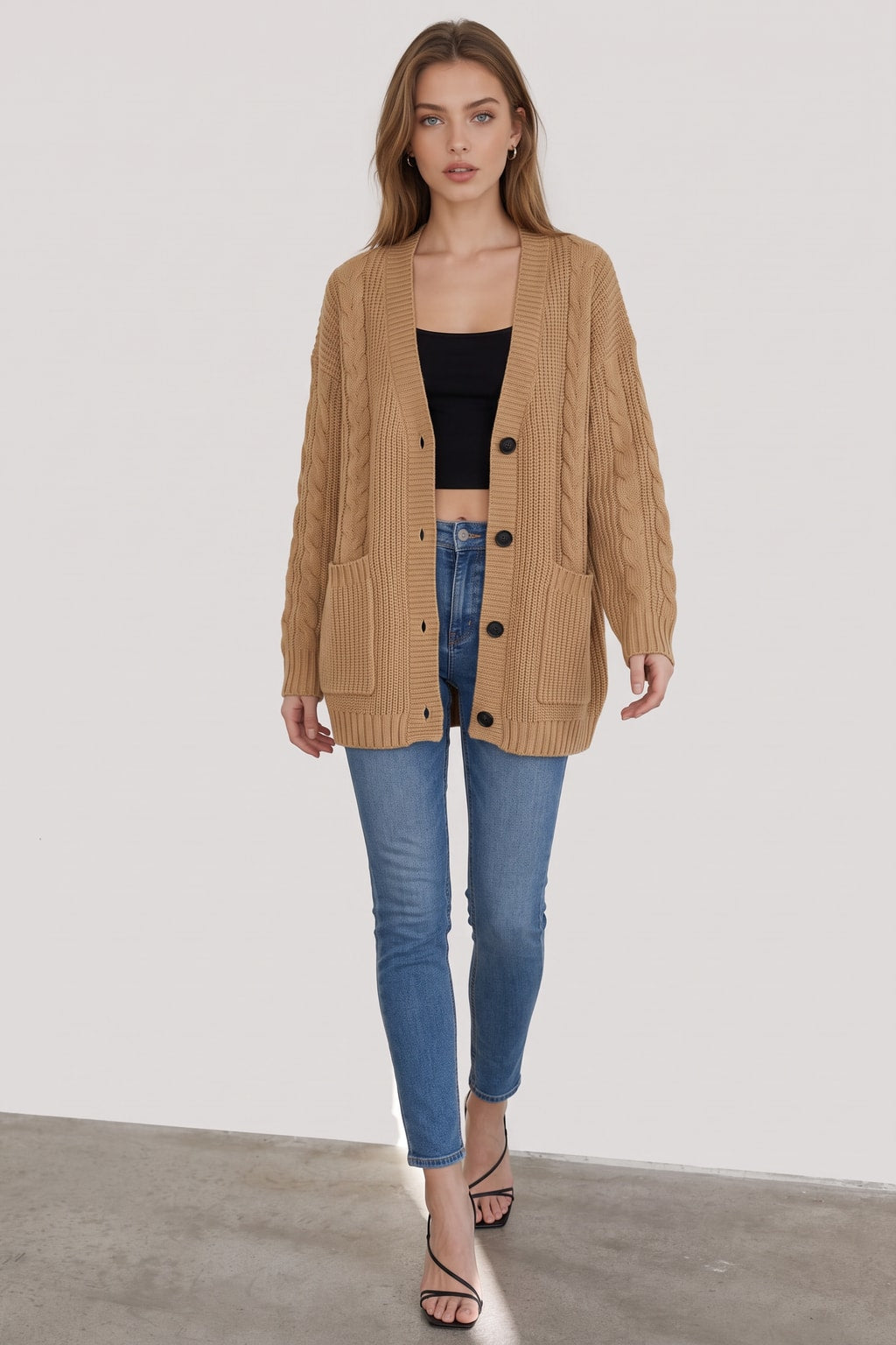 Chunky Knit Cardigan With Relaxed Fit - 4