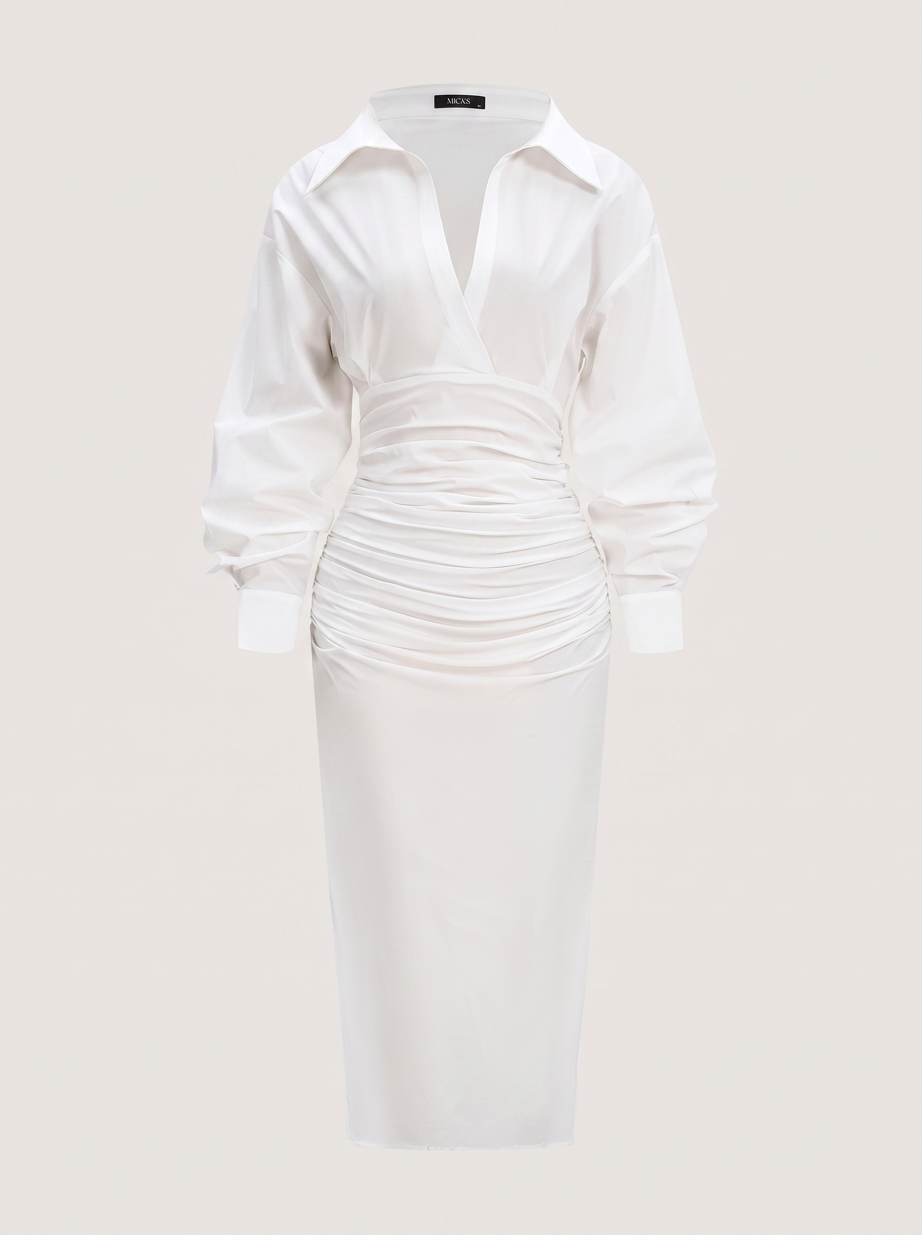 Polyamide Blend Ruched Midi Dress - view 8