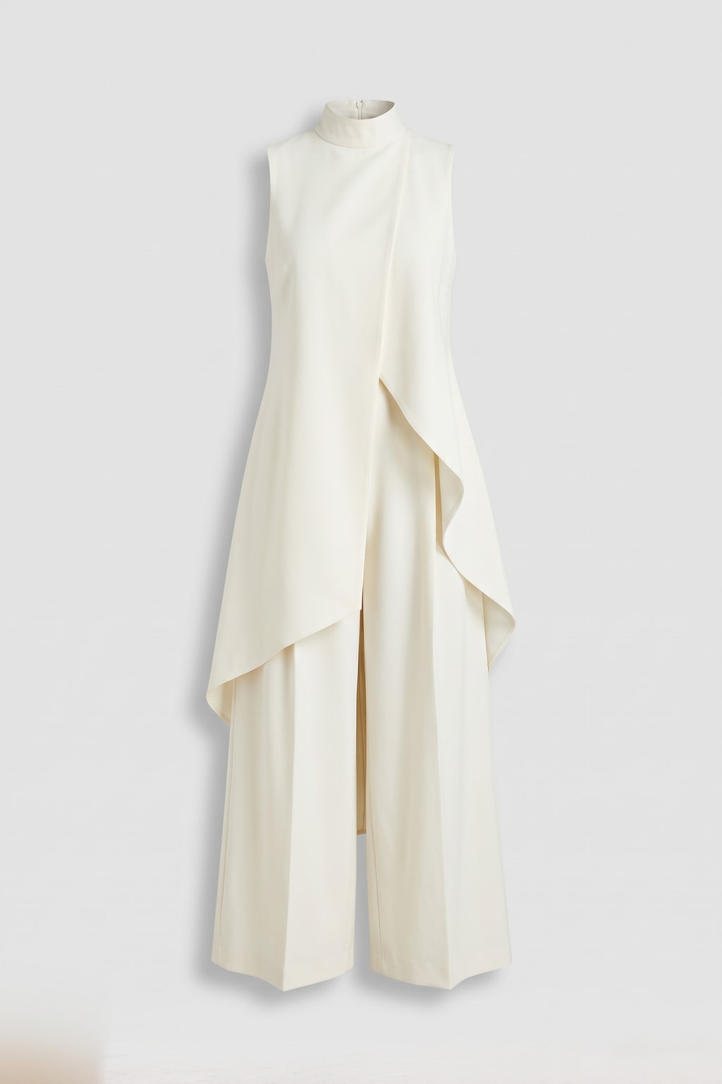 Sleeveless Wide-Leg Jumpsuit With Asymmetric High Neck - 1
