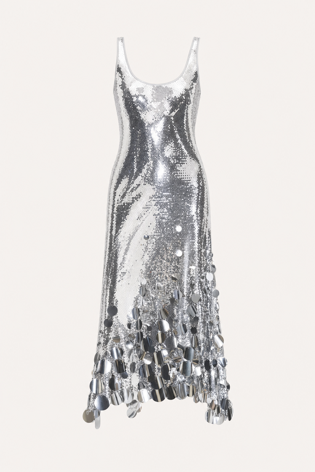 Sequin tank maxi dress with cutout back