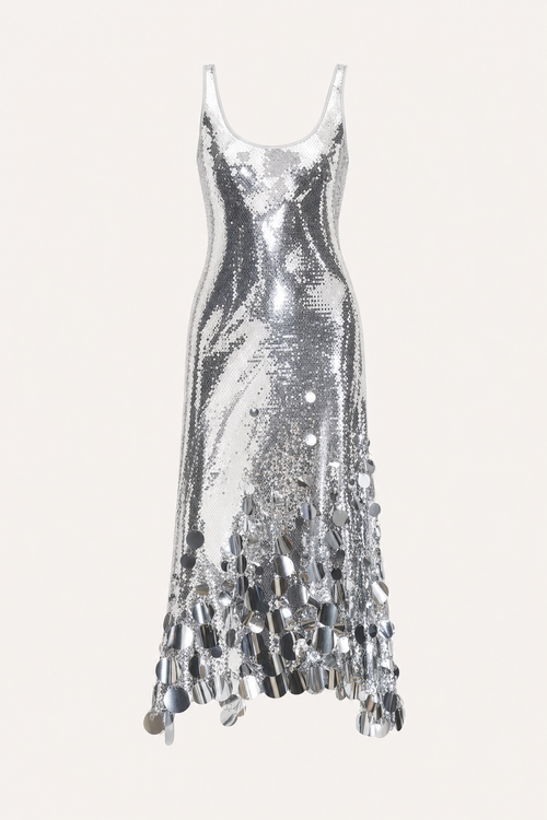 Sequin tank maxi dress with cutout back