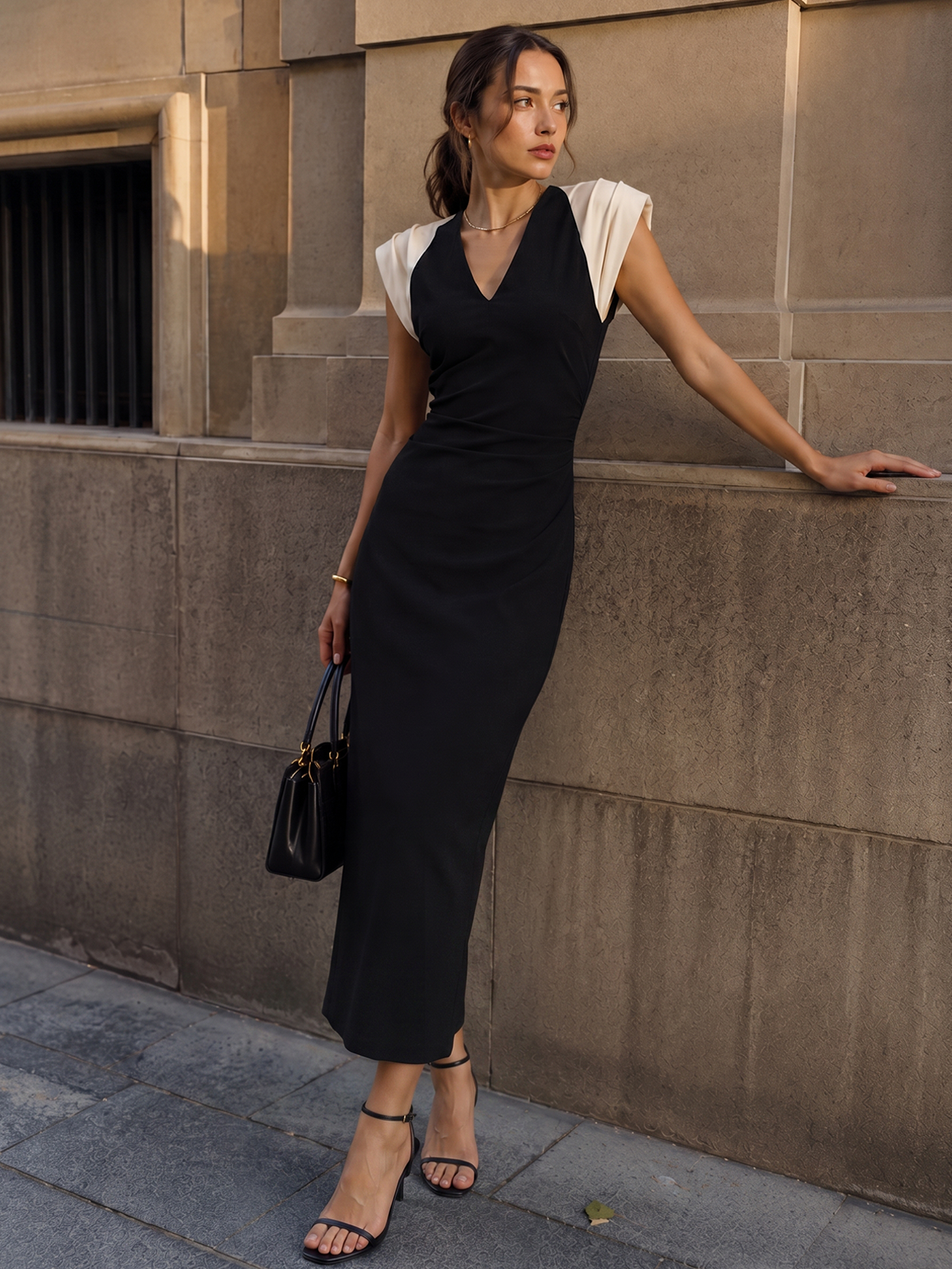 Color Block Jersey Midi Dress - view 2