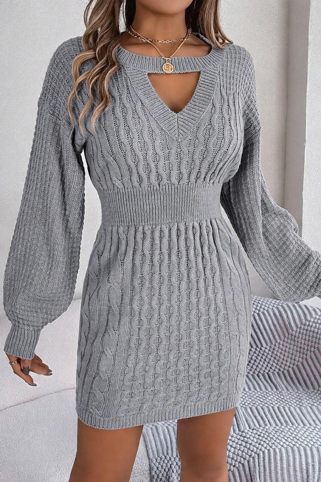 Polyester Knit Dress With Sleek A-Line Silhouette - 5