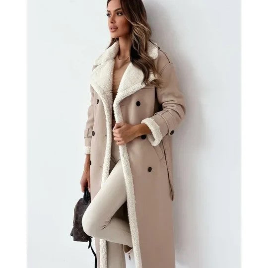 A-line coat with warm lining and pockets - view 2