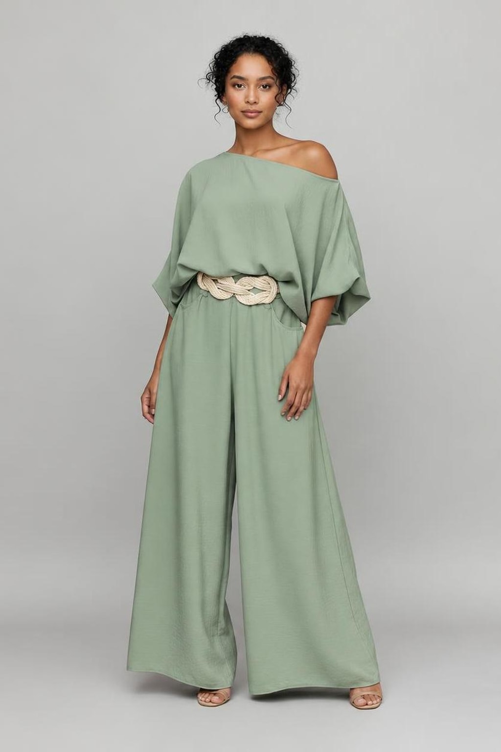 Lightweight Lounge Set With Wide-Leg Pants - 5