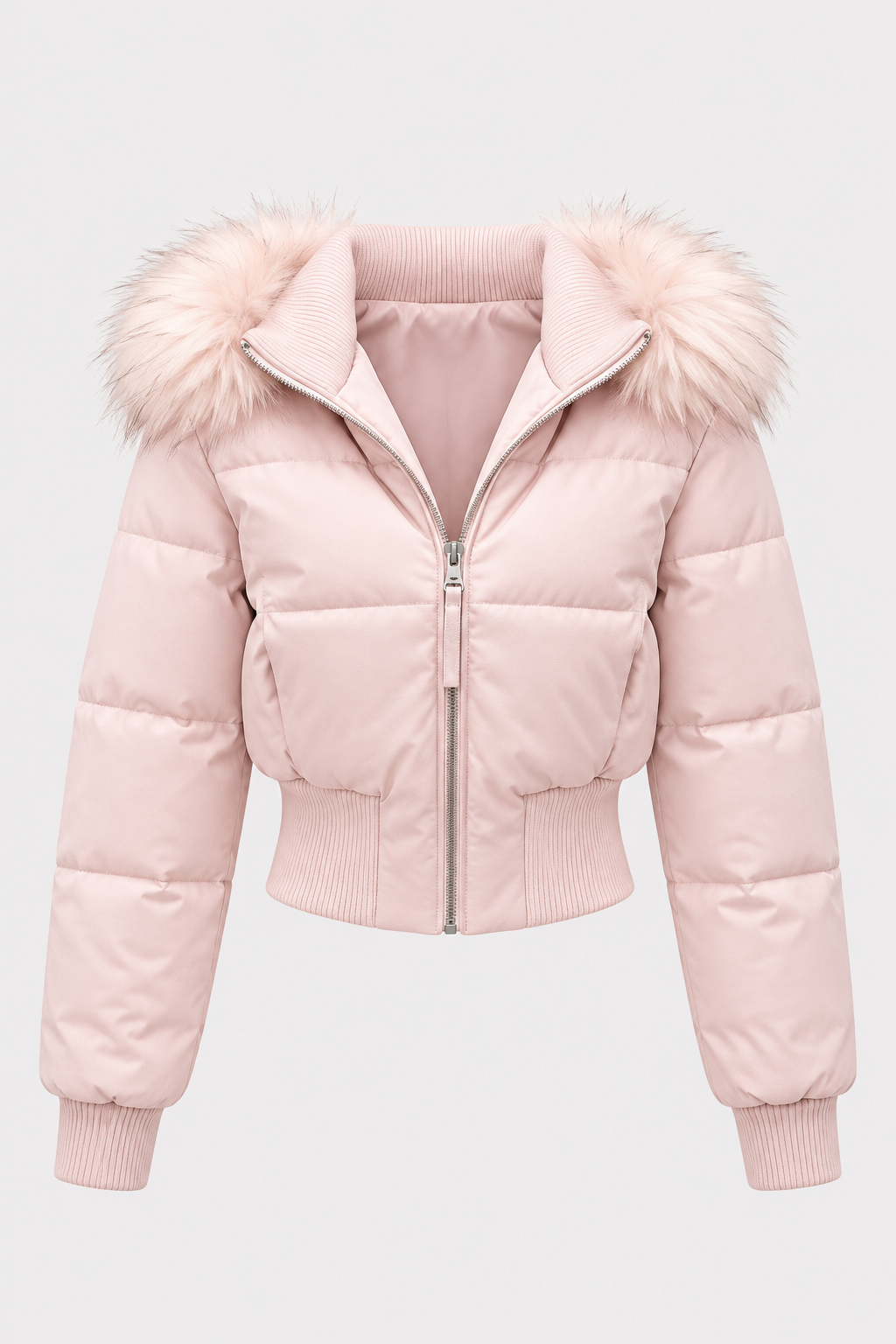 Cotton Jacket Fur Collar Hooded Winter Coat - 9