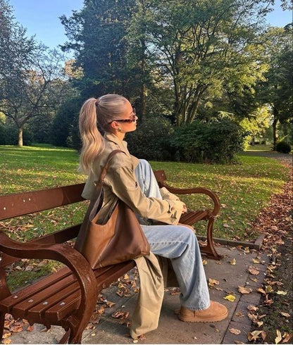 Oversized Double-Breasted Belted Trench Coat - view 4