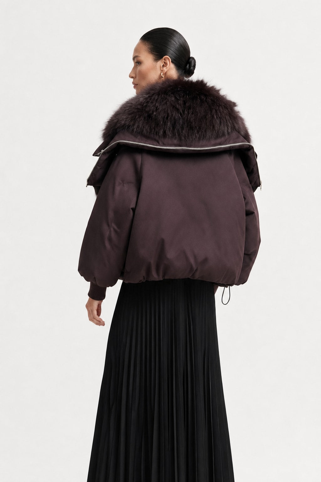 Down Jacket With Fur Collar - 4