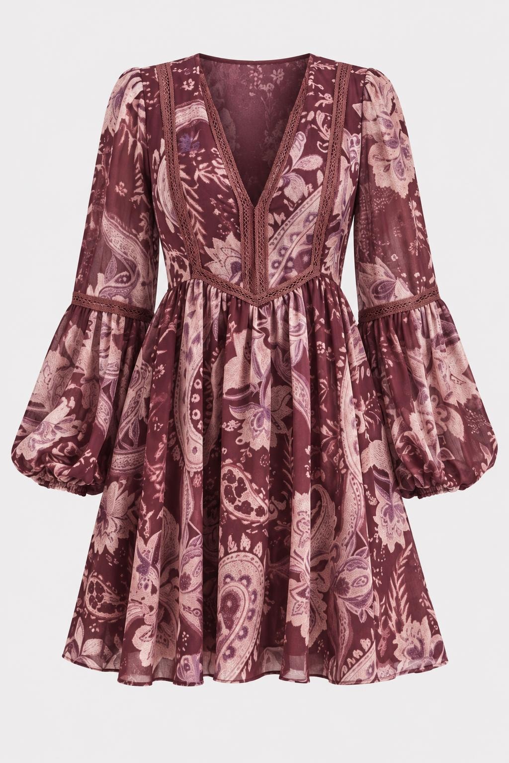 Terylene Mini Dress With Ruffled A-Line Style - 1