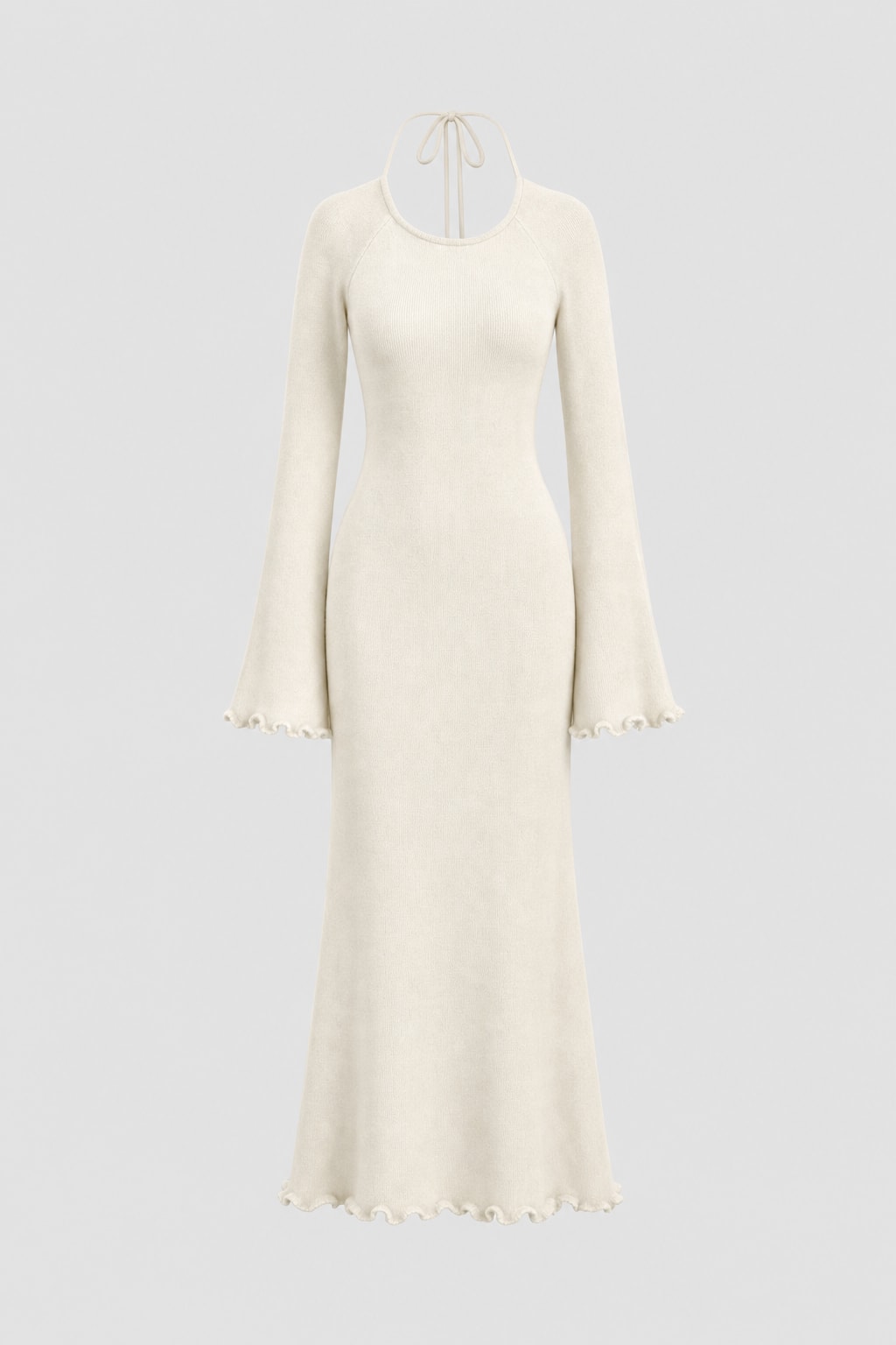 Cloud-Knit Open Back Maxi Dress - 1