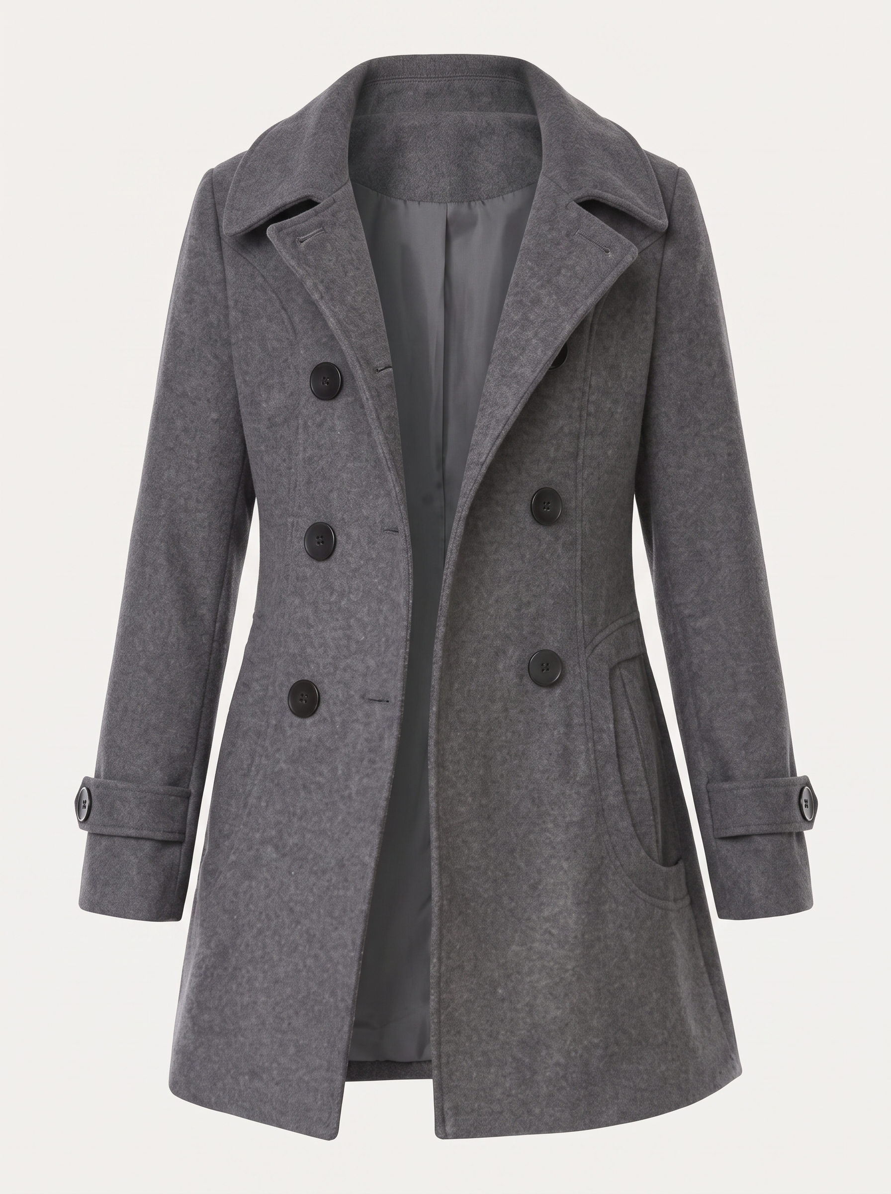 Hooded Double-Breasted Mid-Length Coat