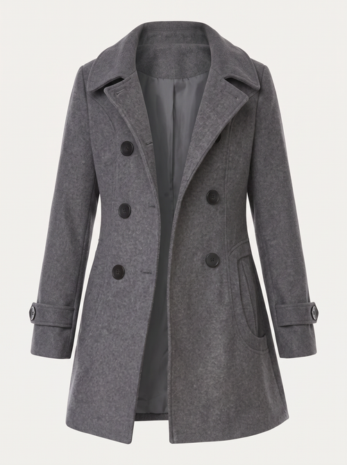 Hooded Double-Breasted Mid-Length Coat