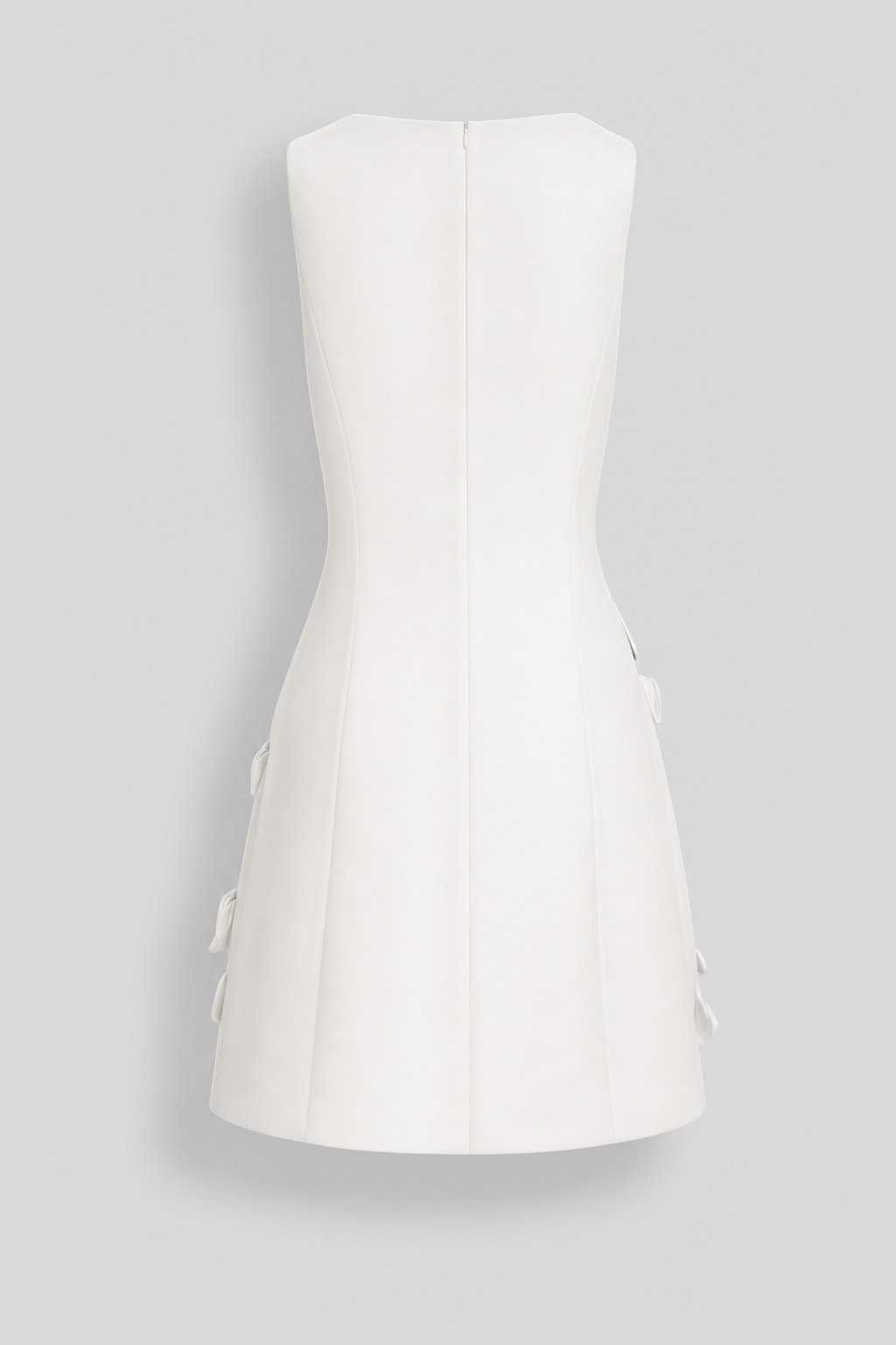 3D Floral Pearl Sleeveless Boat Neck A-Line Mini Dress - 5