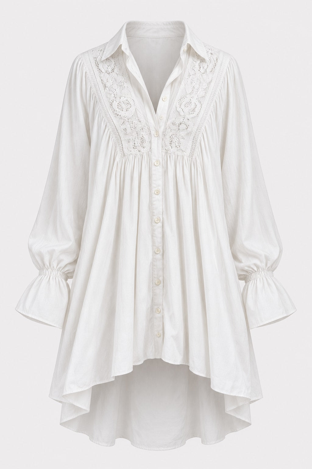 Lace Mini Dress Retro Asymmetric Hem - 1