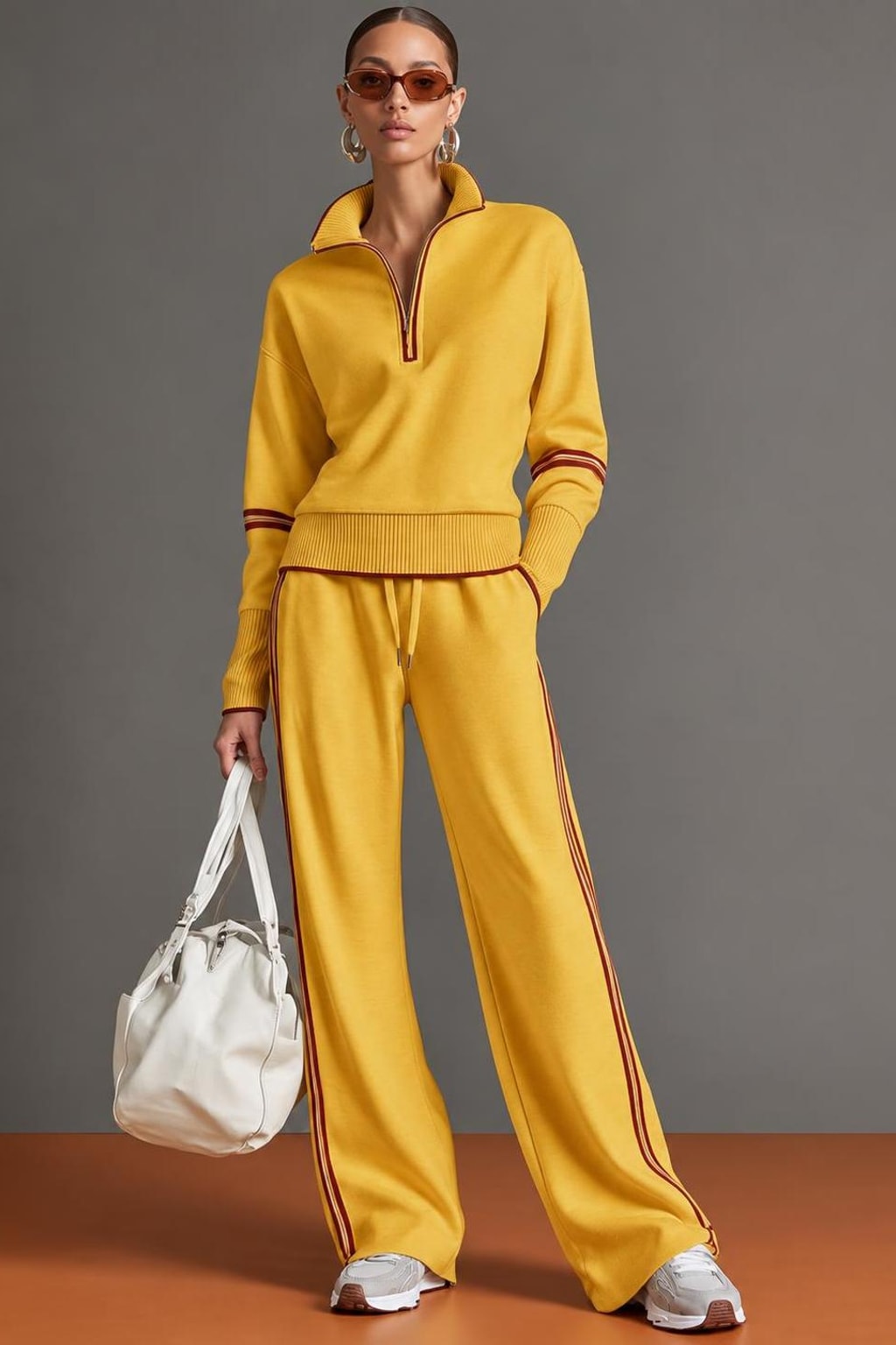 Soft-Stretch Wide Leg Two-Piece Lounge Set - 7