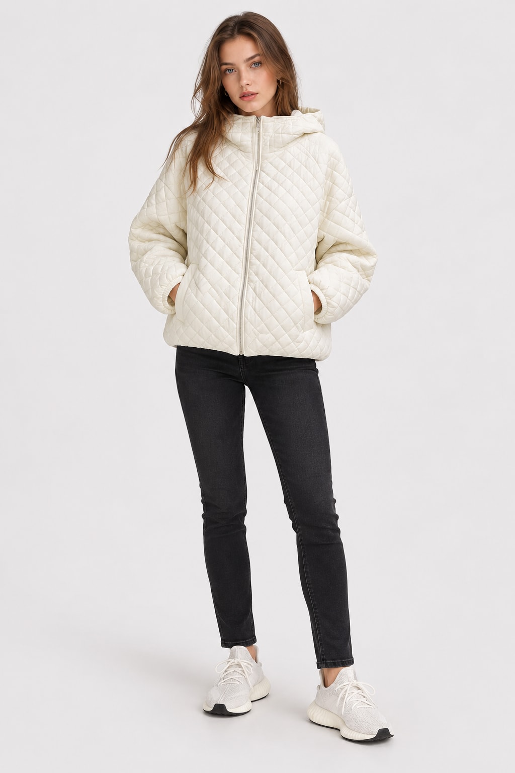Cotton Padded Jacket Hooded Quilted Casual Outerwear - 3