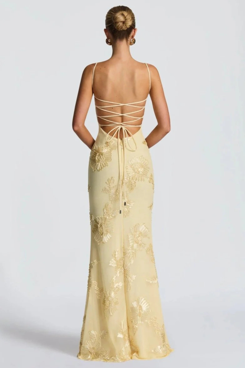 Embroidered Maxi Dress With Mermaid Silhouette - 5