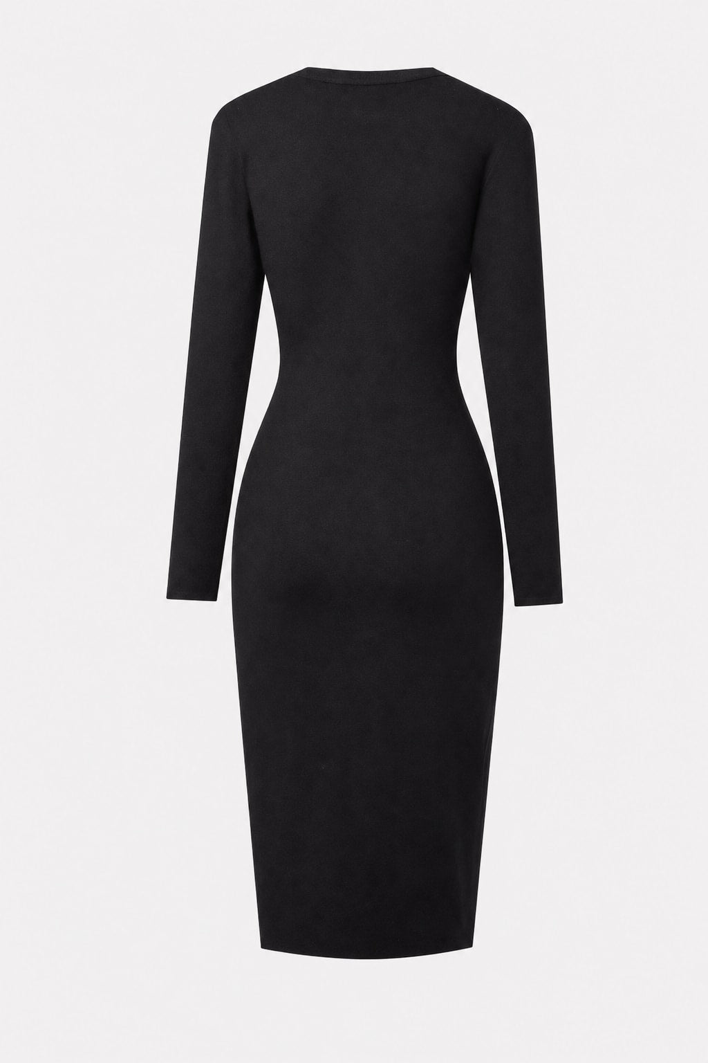 Knit Sweater Midi Dress With Zip-Up Crew Neck - 6