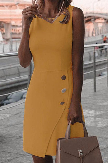 Button-Front Pencil Mini Dress - view 5